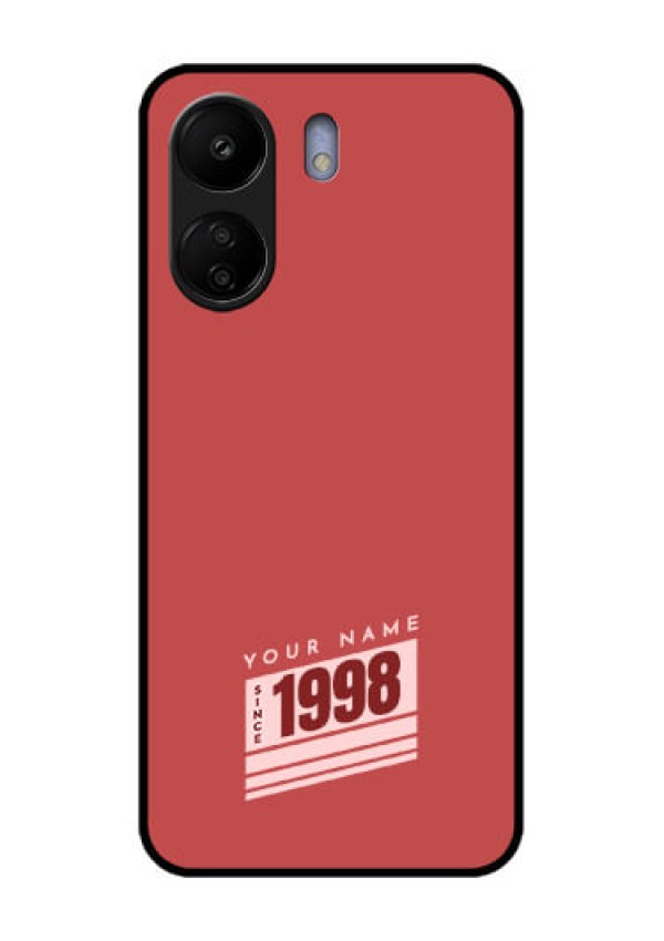 Xiaomi Redmi 13C 4G Custom Glass Phone Case - Red Custom Year Of Birth Design