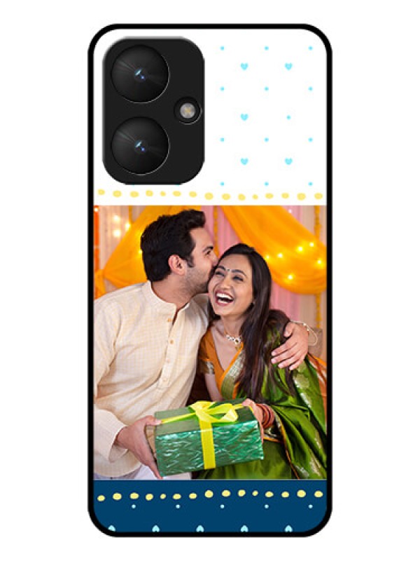 Custom Xiaomi Redmi 13C 5G Custom Glass Phone Case - White And Blue Abstract Design