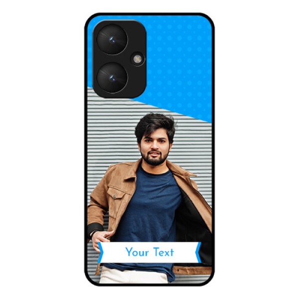 Xiaomi Redmi 13C 5G Custom Glass Phone Case - Simple Blue Color Design Xiaomi Redmi 13C 5G Custom Glass Phone Case - Simple Blue Color Design