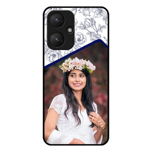 Xiaomi Redmi 13C 5G Custom Glass Phone Case - Classy Floral Design Xiaomi Redmi 13C 5G Custom Glass Phone Case - Classy Floral Design