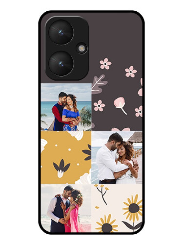 Custom Xiaomi Redmi 13C 5G Custom Glass Phone Case - 3 Images With Floral Design