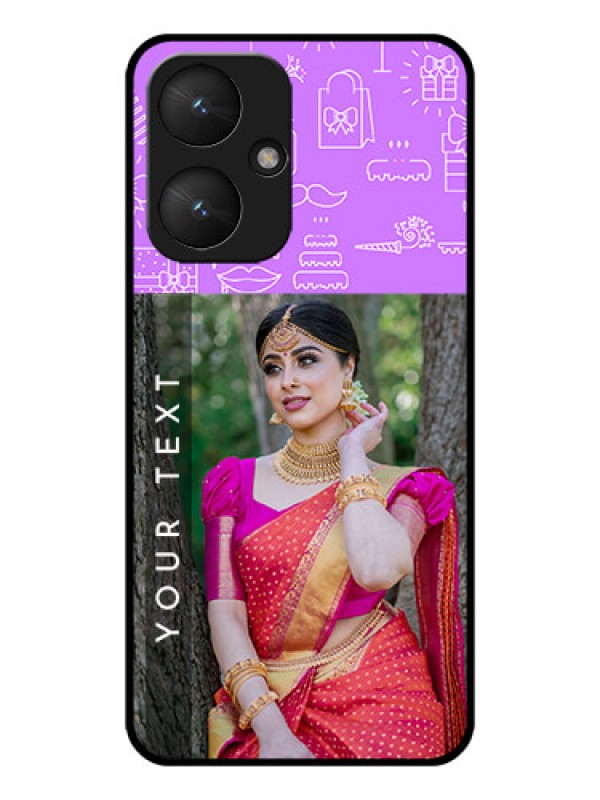 Custom Xiaomi Redmi 13C 5G Custom Glass Phone Case - Birthday Icons Design