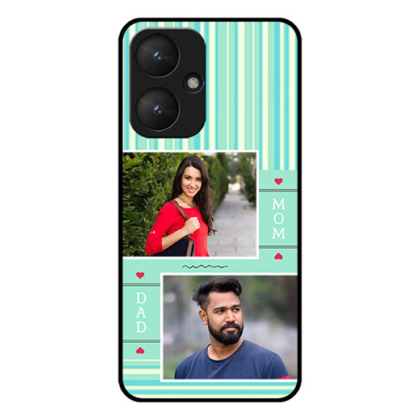 Xiaomi Redmi 13C 5G Custom Glass Phone Case - Mom & Dad Pic Design