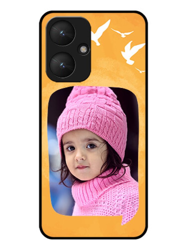 Custom Xiaomi Redmi 13C 5G Custom Glass Phone Case - Water Color Design With Bird Icons