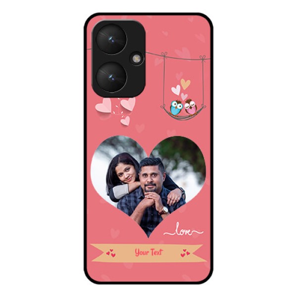 Xiaomi Redmi 13C 5G Custom Glass Phone Case - Peach Color Love Design Xiaomi Redmi 13C 5G Custom Glass Phone Case - Peach Color Love Design