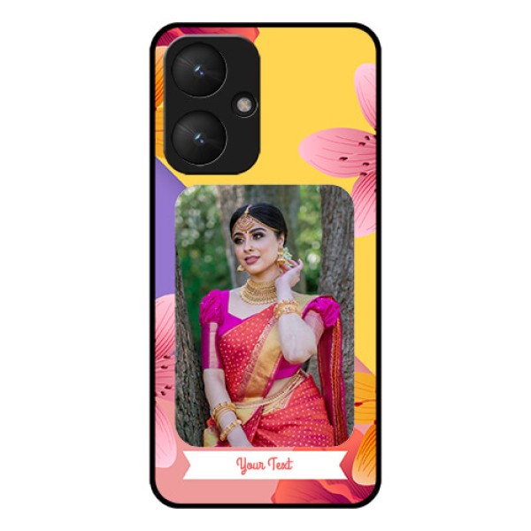 Xiaomi Redmi 13C 5G Custom Glass Phone Case - 3 Image With Vintage Floral Design Xiaomi Redmi 13C 5G Custom Glass Phone Case - 3 Image With Vintage Floral Design