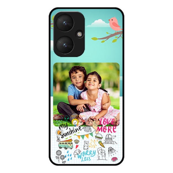 Xiaomi Redmi 13C 5G Custom Glass Phone Case - Doodle Love Design