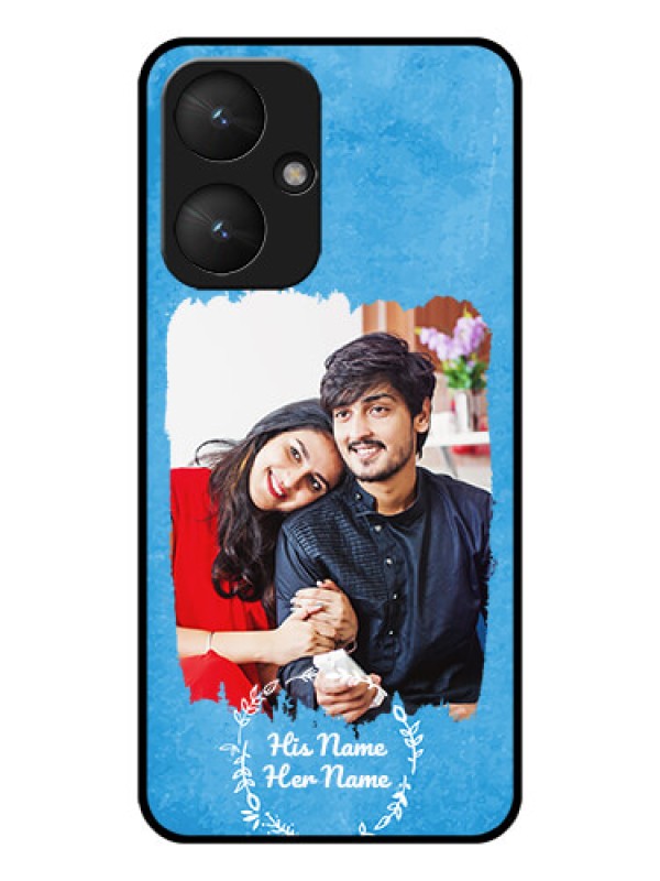 Custom Redmi13C 5G Custom Glass Phone Case - Blue Color Vintage Design