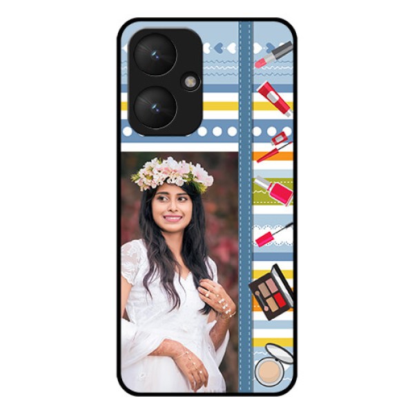 Xiaomi Redmi 13C 5G Custom Glass Phone Case - Makeup Icons Design