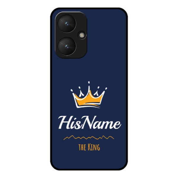 Xiaomi Redmi 13C 5G Custom Glass Phone Case - King With Name Design Xiaomi Redmi 13C 5G Custom Glass Phone Case - King With Name Design