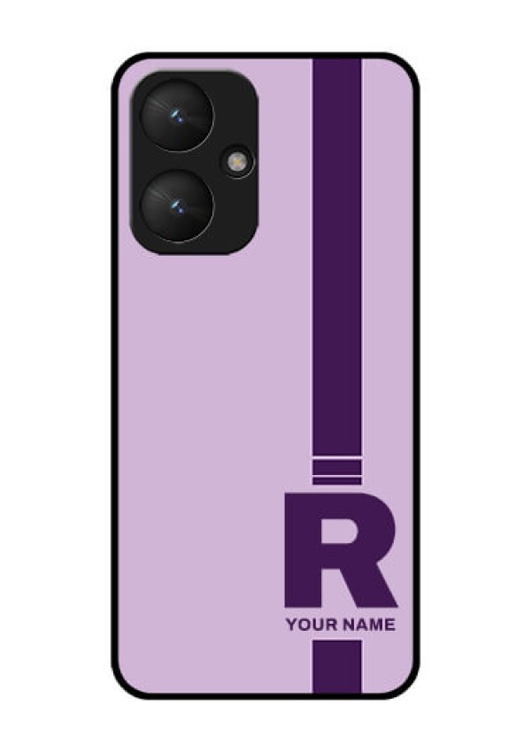 Xiaomi Redmi 13C 5G Custom Glass Phone Case - Simple Dual Tone Stripe With Name Design