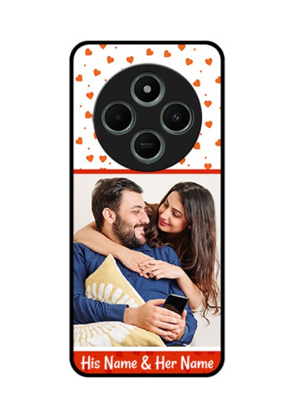 Redmi 14c 5G Custom Glass Phone Case - Orange Love Symbol Design