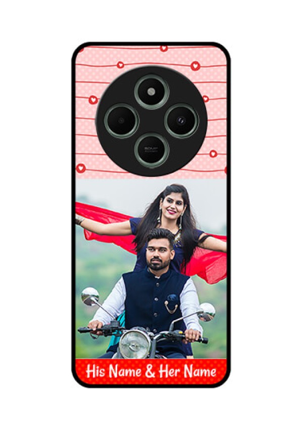 Redmi 14c 5G Custom Glass Phone Case - Red Pattern Case Design