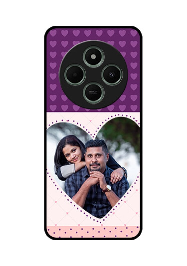 Redmi 14c 5G Custom Glass Phone Case - Violet Love Dots Design