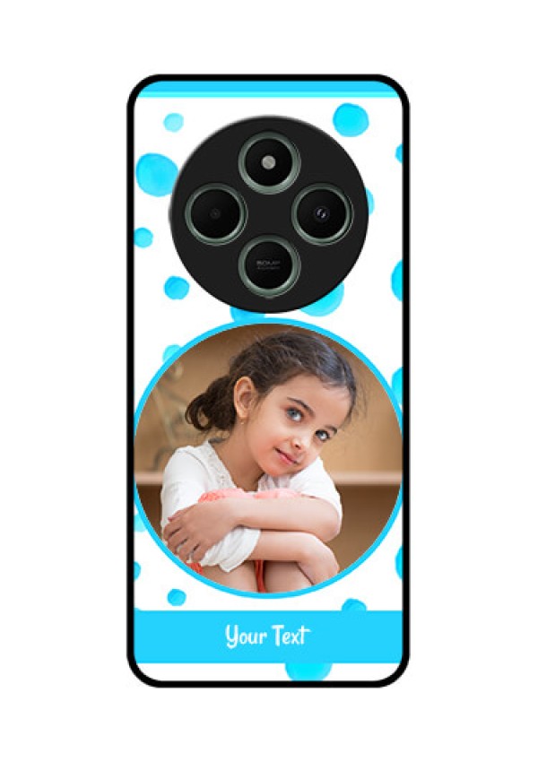 Redmi 14c 5G Custom Glass Phone Case - Blue Bubbles Pattern Design