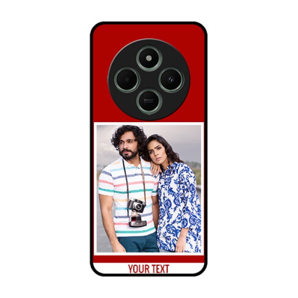 Redmi 14c 5G Custom Glass Phone Case - Red Color Design Redmi 14c 5G Custom Glass Phone Case - Red Color Design