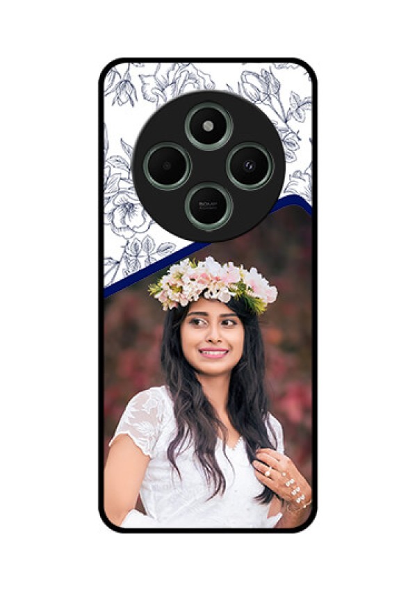 Redmi 14c 5G Custom Glass Phone Case - Classy Floral Design