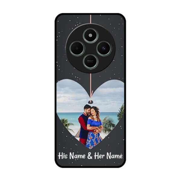 Redmi 14c 5G Custom Glass Phone Case - Hanging Heart Design