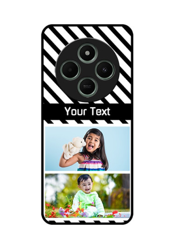Redmi 14c 5G Custom Glass Phone Case - Black And White Stripes Design