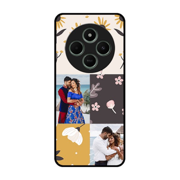 Redmi 14c 5G Custom Glass Phone Case - 3 Images With Floral Design Redmi 14c 5G Custom Glass Phone Case - 3 Images With Floral Design