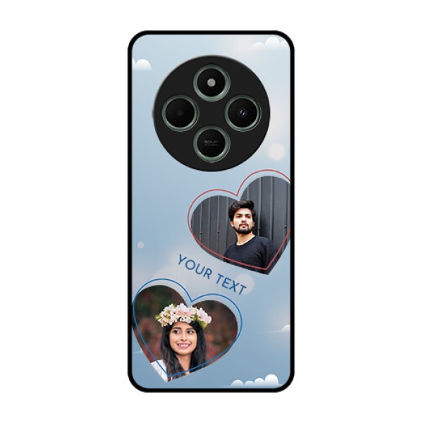 Redmi 14c 5G Custom Glass Phone Case - Blue Color Couple Design Redmi 14c 5G Custom Glass Phone Case - Blue Color Couple Design
