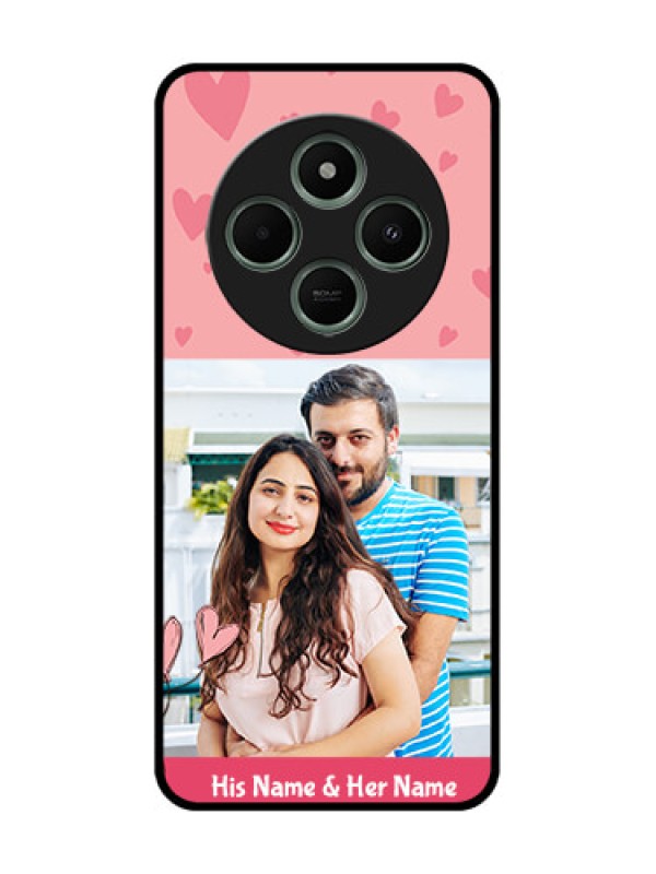 Custom Redmi 14c 5G Custom Glass Phone Case - Love Design Peach Color