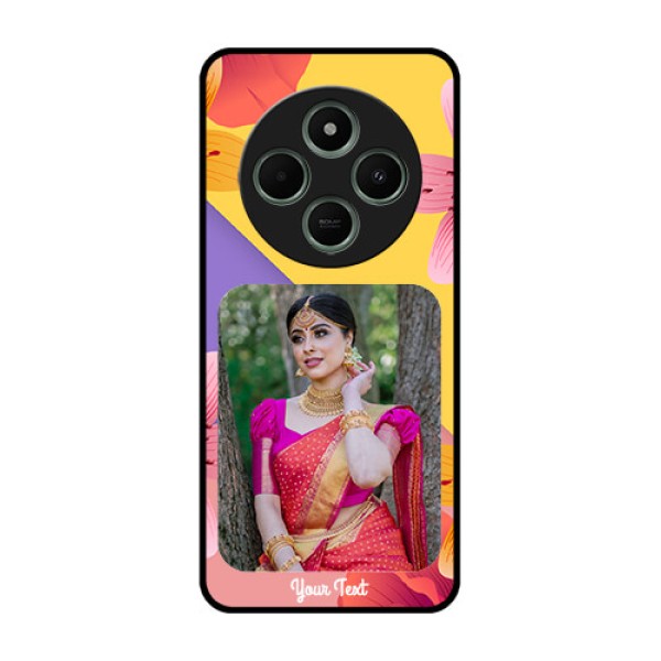 Redmi 14c 5G Custom Glass Phone Case - 3 Image With Vintage Floral Design