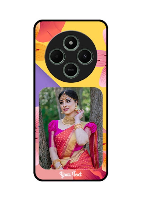 Redmi 14c 5G Custom Glass Phone Case - 3 Image With Vintage Floral Design