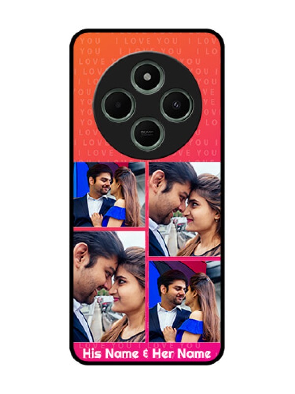 Custom Redmi 14c 5G Custom Glass Phone Case - I Love You Pink Design