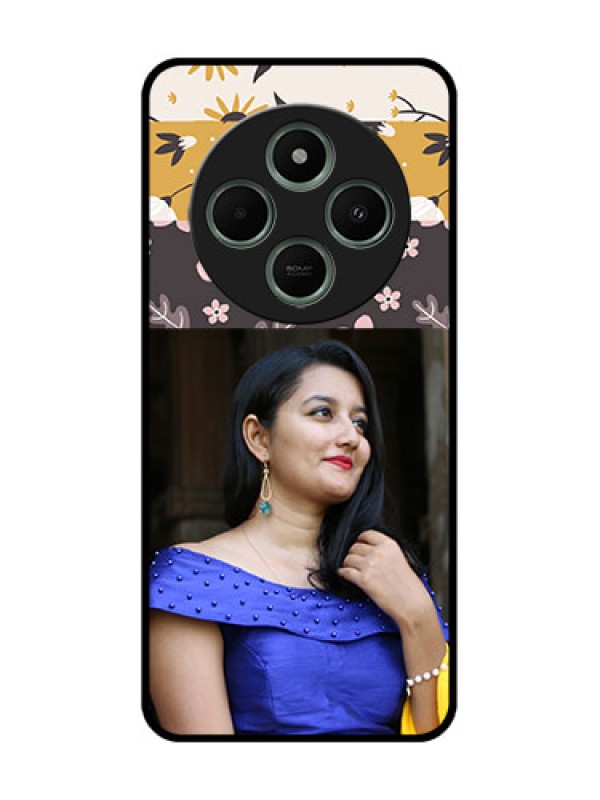 Custom Redmi 14c 5G Custom Glass Phone Case - Stylish Floral Design