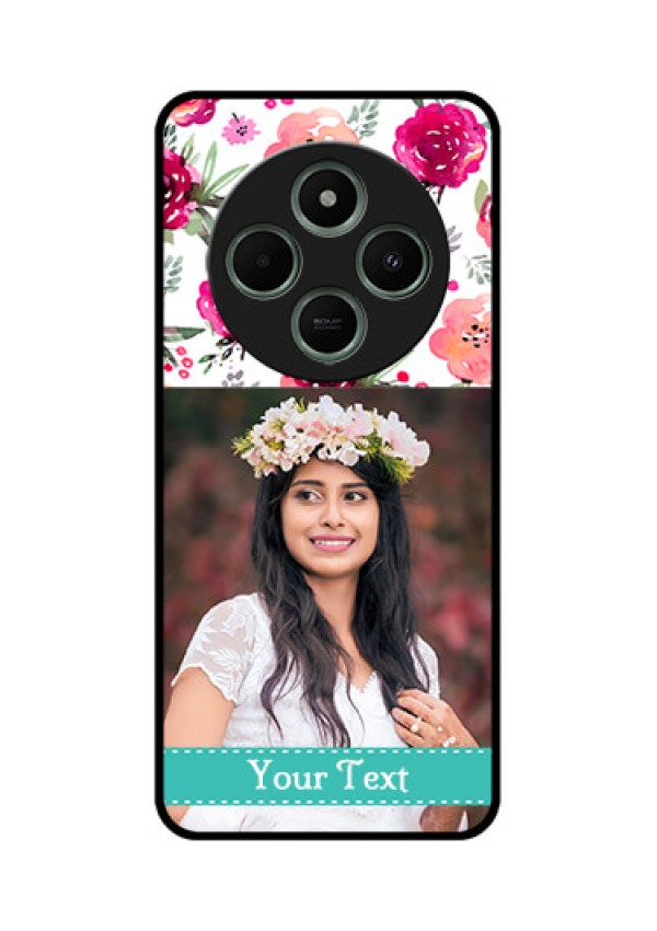 Redmi 14c 5G Custom Glass Phone Case - Water Colors Floral Design