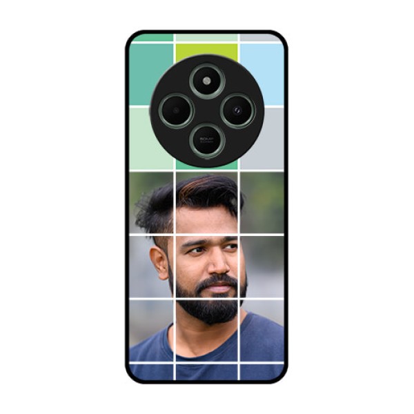 Redmi 14c 5G Custom Glass Phone Case - With White Box Pattern Redmi 14c 5G Custom Glass Phone Case - With White Box Pattern
