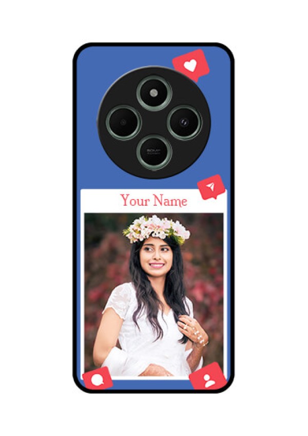 Redmi 14c 5G Custom Glass Phone Case - Like Share And Comment Design