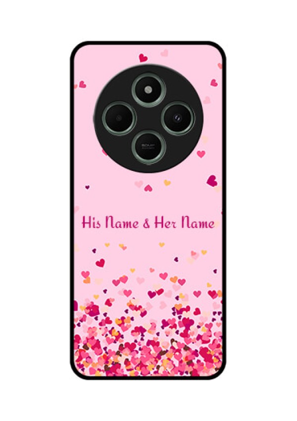 Redmi 14c 5G Custom Glass Phone Case - Floating Hearts Design
