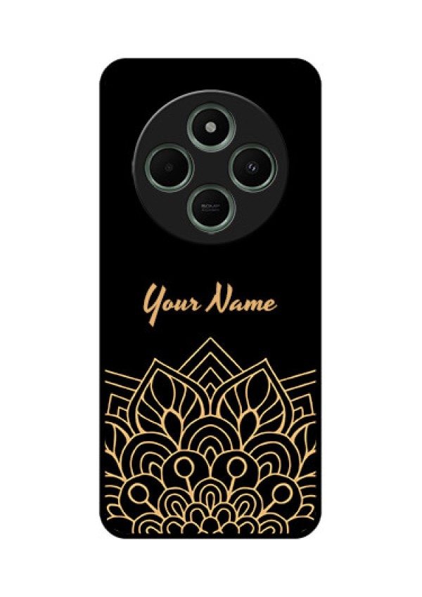 Redmi 14c 5G Custom Glass Phone Case - Golden Mandala Design