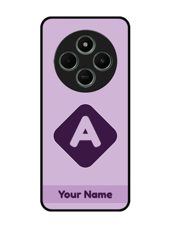 Custom Redmi 14c 5G Custom Glass Phone Case - Custom Letter In Curved Badge Design