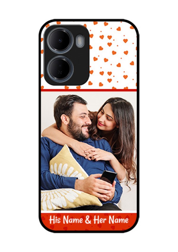 Xiaomi Redmi 15A 5G Custom Glass Phone Case - Orange Love Symbol Design