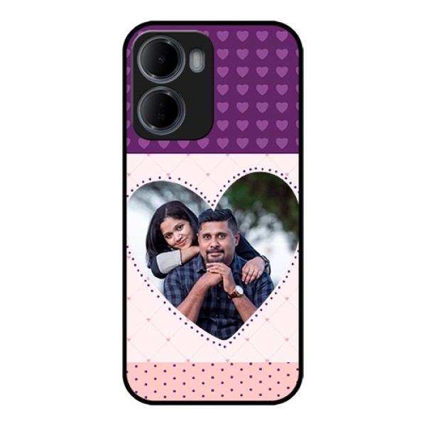 Xiaomi Redmi 15A 5G Custom Glass Phone Case - Violet Love Dots Design