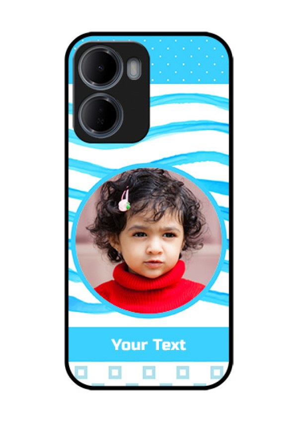 Xiaomi Redmi 15A 5G Custom Glass Phone Case - Simple Blue Case Design