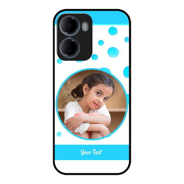 Xiaomi Redmi 15A 5G Custom Glass Phone Case - Blue Bubbles Pattern Design Xiaomi Redmi 15A 5G Custom Glass Phone Case - Blue Bubbles Pattern Design