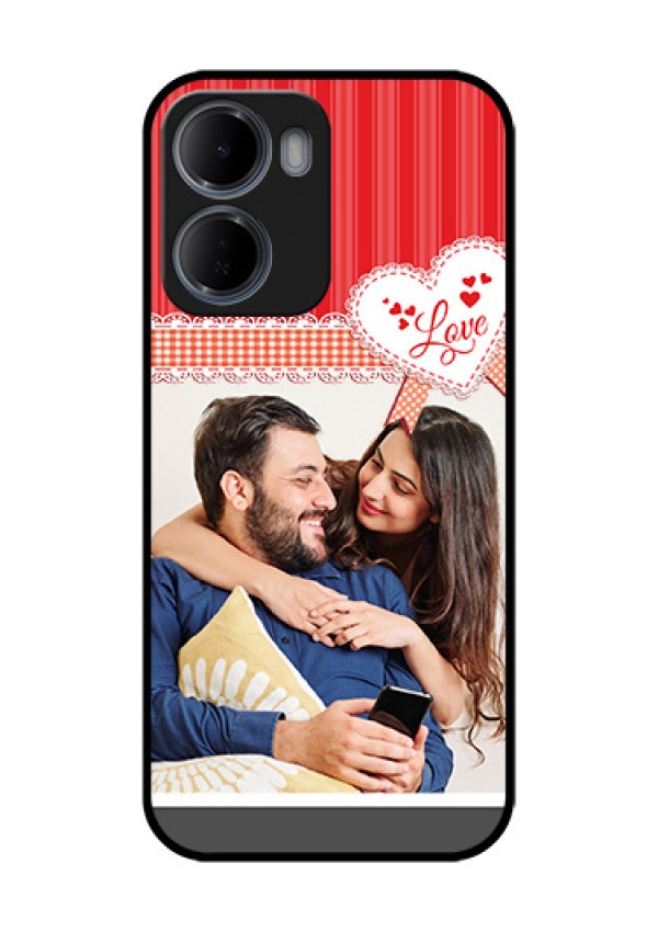Xiaomi Redmi 15A 5G Custom Glass Phone Case - Red Love Pattern Design