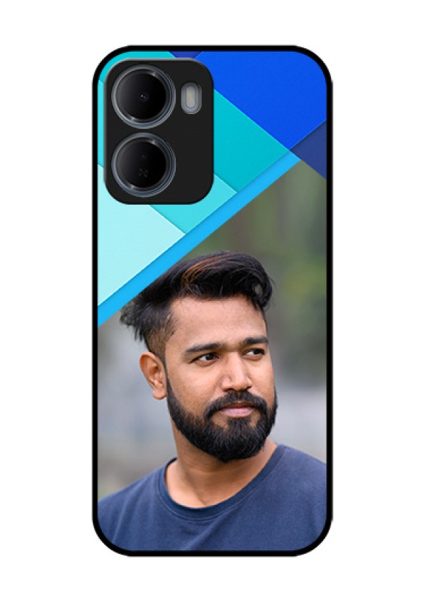 Xiaomi Redmi 15A 5G Custom Glass Phone Case - Blue Pattern Design