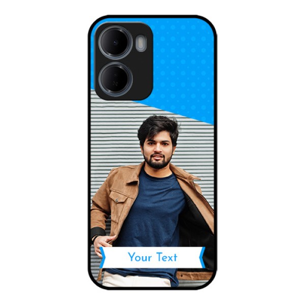 Xiaomi Redmi 15A 5G Custom Glass Phone Case - Simple Blue Color Design Xiaomi Redmi 15A 5G Custom Glass Phone Case - Simple Blue Color Design