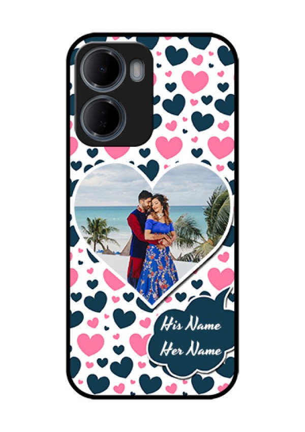 Xiaomi Redmi 15A 5G Custom Glass Phone Case - Pink & Blue Heart Design