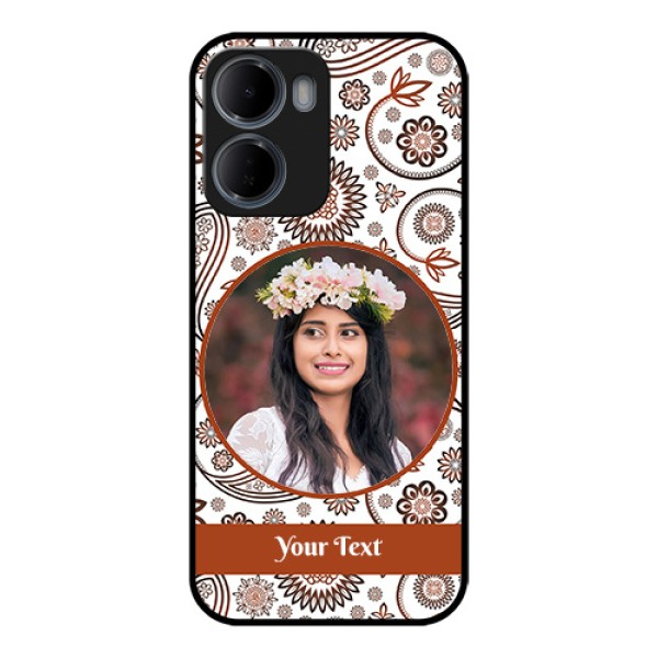Xiaomi Redmi 15A 5G Custom Glass Phone Case - Abstract Flower Design Xiaomi Redmi 15A 5G Custom Glass Phone Case - Abstract Flower Design