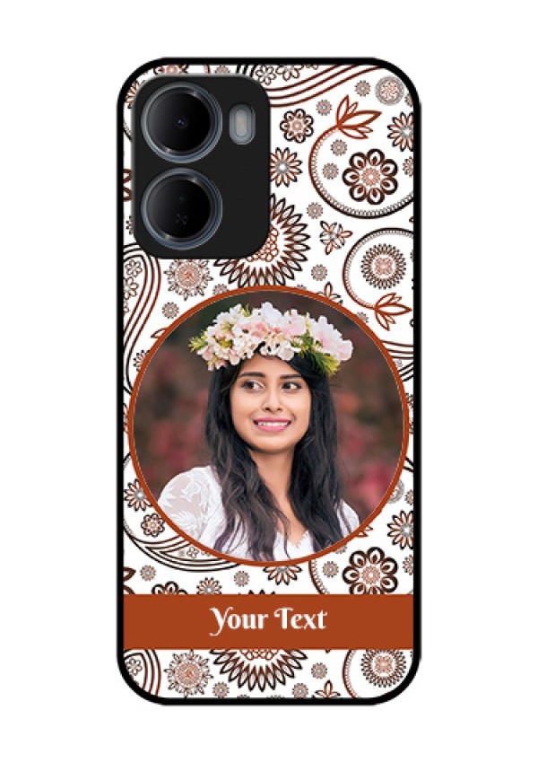 Xiaomi Redmi 15A 5G Custom Glass Phone Case - Abstract Flower Design