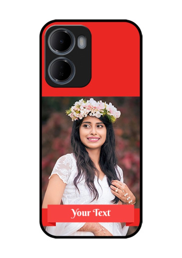 Xiaomi Redmi 15A 5G Custom Glass Phone Case - Simple Red Color Design