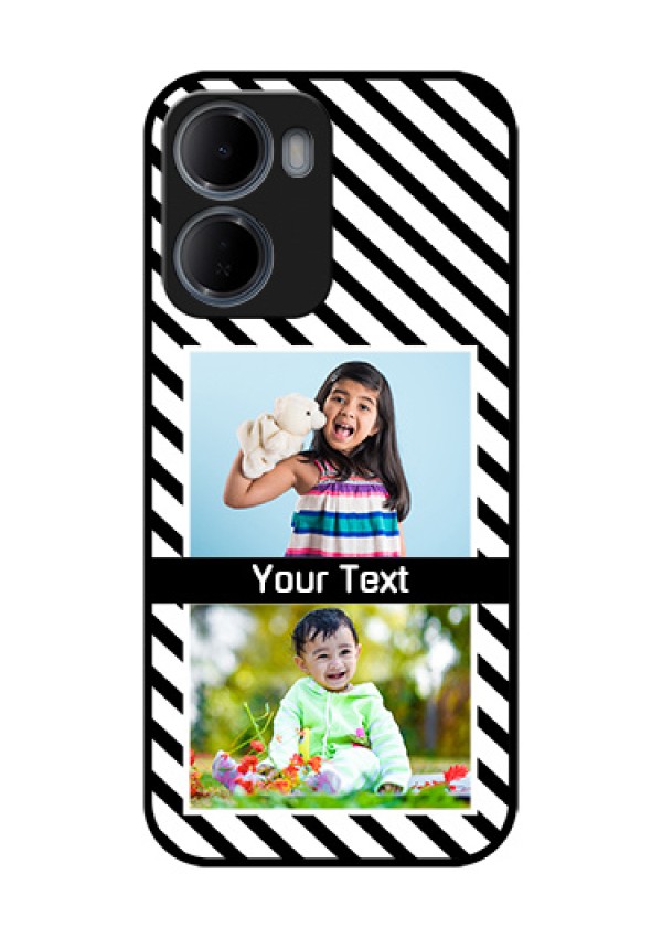 Xiaomi Redmi 15A 5G Custom Glass Phone Case - Black And White Stripes Design