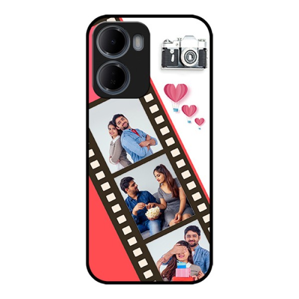 Xiaomi Redmi 15A 5G Custom Glass Phone Case - 3 Image Holder With Film Reel Xiaomi Redmi 15A 5G Custom Glass Phone Case - 3 Image Holder With Film Reel