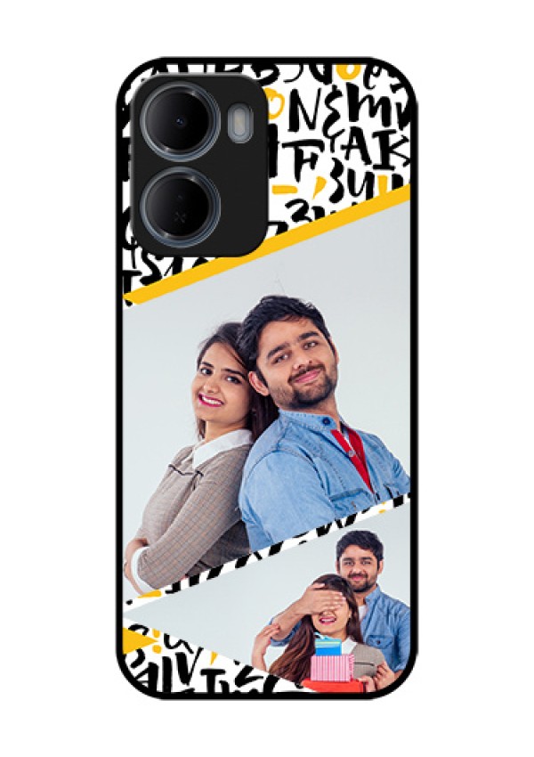 Xiaomi Redmi 15A 5G Custom Glass Phone Case - Letters Pattern Design